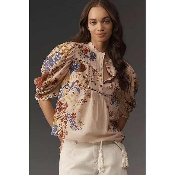 FARM RIO Women's Beauty Bouquet Blouse Size XS In Pink - Picture 1 of 9